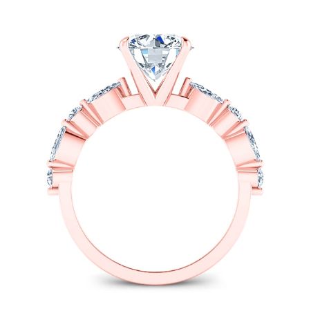Redbud Moissanite Matching Band Only (engagement Ring Not Included) For Ring With Round Center rosegold
