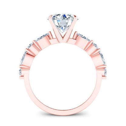 Redbud Moissanite Matching Band Only (engagement Ring Not Included) For Ring With Round Center rosegold