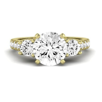 Primrose Moissanite Matching Band Only ( Engagement Ring Not Included) For Ring With Round Center yellowgold