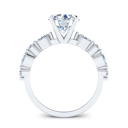 Redbud Moissanite Matching Band Only (engagement Ring Not Included) For Ring With Round Center whitegold