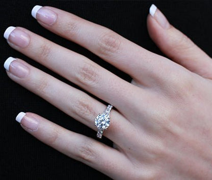 Daisy Moissanite Matching Band Only (engagement Ring Not Included) For Ring With Round Center whitegold