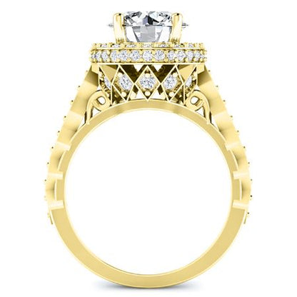 Rosanna Moissanite Matching Band Only (engagement Ring Not Included) For Ring With Round Center yellowgold