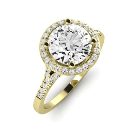 Desert Rose Moissanite Matching Band Only (engagement Ring Not Included) For Ring With Round Center yellowgold