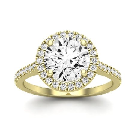 Columbine Moissanite Matching Band Only (does Not Include Engagement Ring)  For Ring With Round Center yellowgold