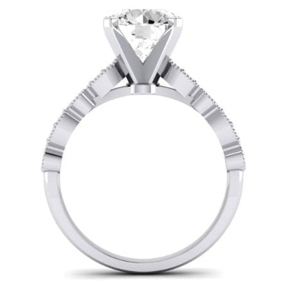 Marigold Moissanite Matching Band Only (does Not Include Engagement Ring) For Ring With Round Center whitegold