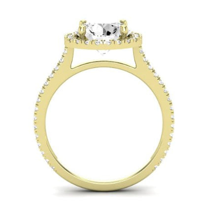 Columbine Moissanite Matching Band Only (does Not Include Engagement Ring)  For Ring With Round Center yellowgold