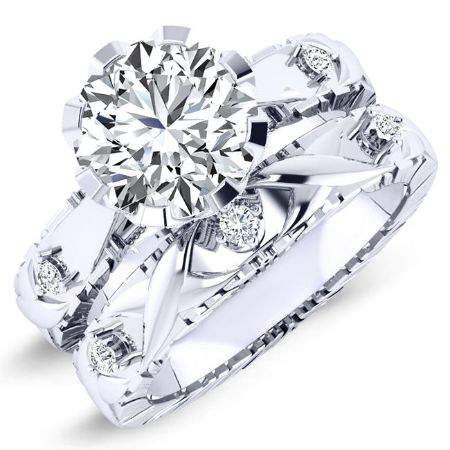 Arbor Moissanite Matching Band Only (engagement Ring Not Included) For Ring With Round Center whitegold