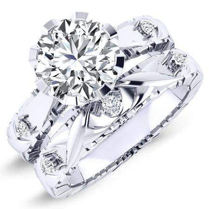 Arbor Moissanite Matching Band Only (engagement Ring Not Included) For Ring With Round Center whitegold