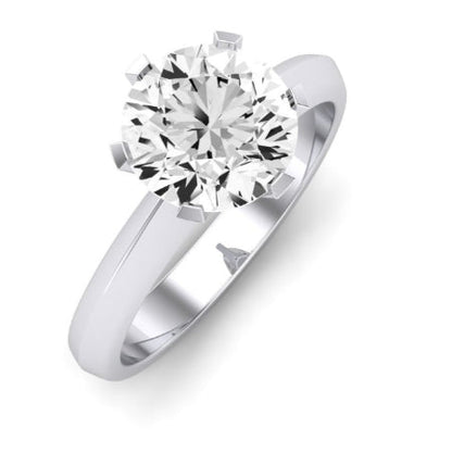 Senna Moissanite Matching Band Only (does Not Include Engagement Ring) For Ring With Round Center whitegold