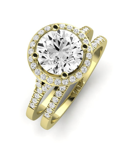 Desert Rose Moissanite Matching Band Only (engagement Ring Not Included) For Ring With Round Center yellowgold