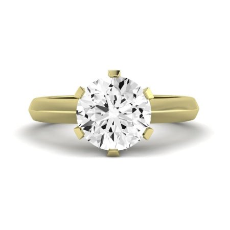 Senna Moissanite Matching Band Only (does Not Include Engagement Ring) For Ring With Round Center yellowgold