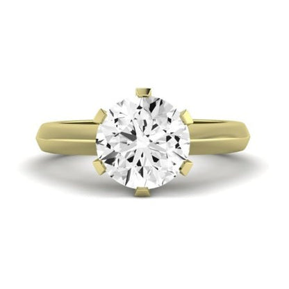 Senna Moissanite Matching Band Only (does Not Include Engagement Ring) For Ring With Round Center yellowgold