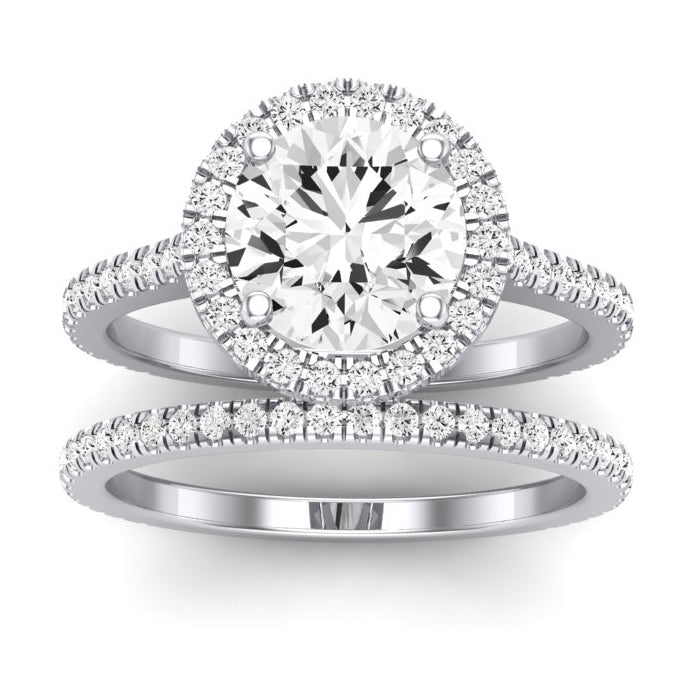 Columbine Moissanite Matching Band Only (does Not Include Engagement Ring)  For Ring With Round Center whitegold