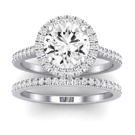 Columbine Moissanite Matching Band Only (does Not Include Engagement Ring)  For Ring With Round Center whitegold