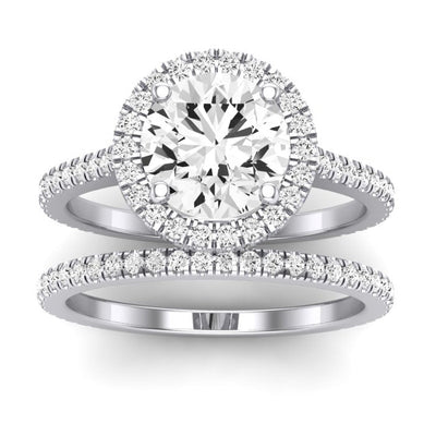 Columbine Moissanite Matching Band Only (does Not Include Engagement Ring)  For Ring With Round Center whitegold