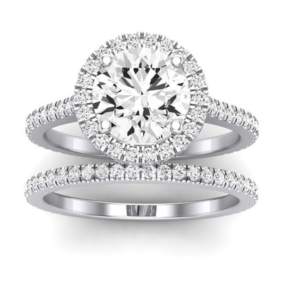 Columbine Moissanite Matching Band Only (does Not Include Engagement Ring)  For Ring With Round Center whitegold