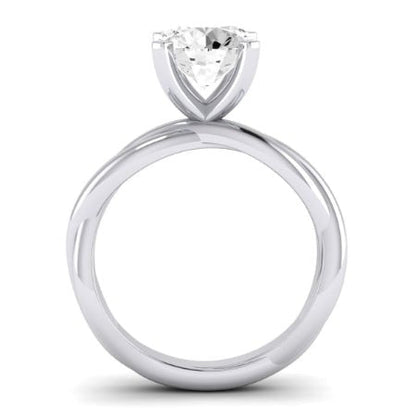 Baneberry Moissanite Matching Band Only (does Not Include Engagement Ring)  For Ring With Round Center whitegold