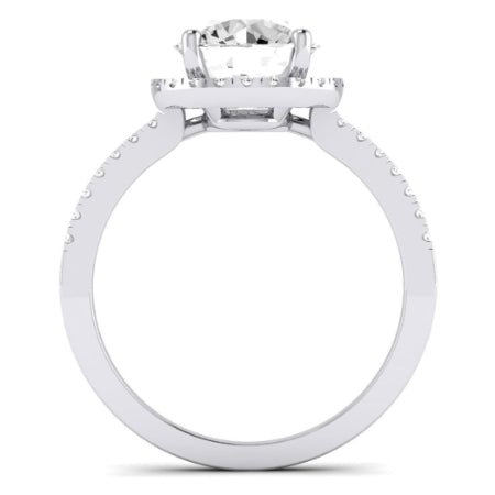 Bergenia Moissanite Matching Band Only (does Not Include Engagement Ring ) For Ring With Round Center whitegold