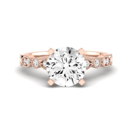 Marigold Moissanite Matching Band Only (does Not Include Engagement Ring) For Ring With Round Center rosegold