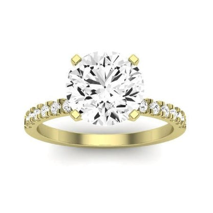 Dahlia Moissanite Matching Band Only (engagement Ring Not Included) For Ring With Round Center yellowgold
