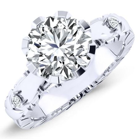 Arbor Moissanite Matching Band Only (engagement Ring Not Included) For Ring With Round Center whitegold