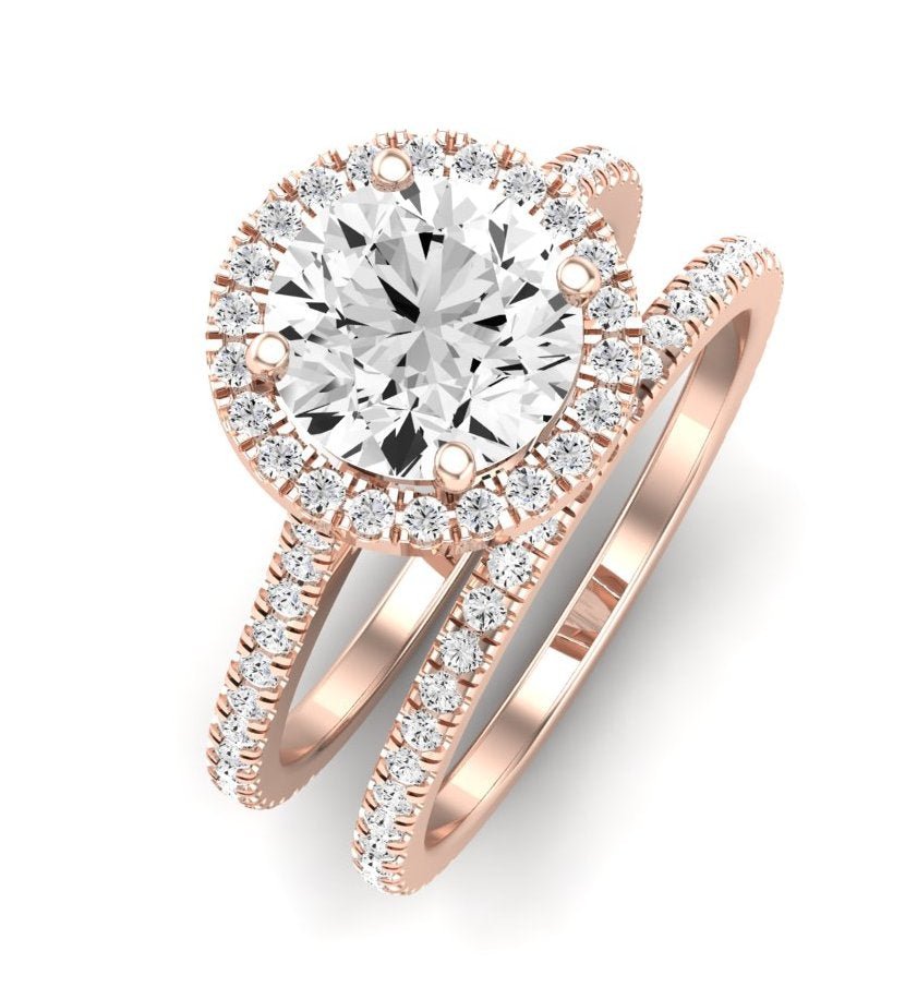 Columbine Moissanite Matching Band Only (does Not Include Engagement Ring)  For Ring With Round Center rosegold