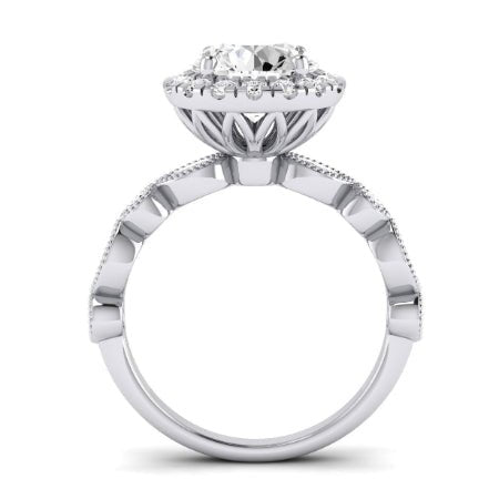 Aubretia Moissanite Matching Band Only (does Not Include Engagement Ring) For Ring With Round Center whitegold