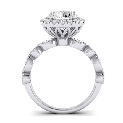 Aubretia Moissanite Matching Band Only (does Not Include Engagement Ring) For Ring With Round Center whitegold