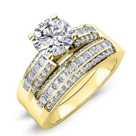 Crocus Moissanite Matching Band Only (engagement Ring Not Included) For Ring With Round Center yellowgold