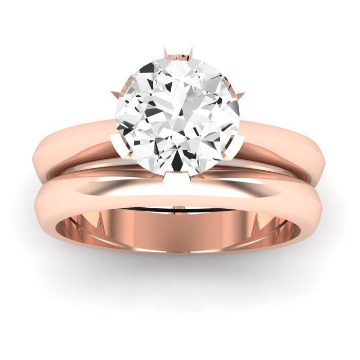 Senna Moissanite Matching Band Only (does Not Include Engagement Ring) For Ring With Round Center rosegold