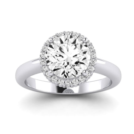 Calla Lily Moissanite Matching Band Only (does Not Include Engagement Ring) For Ring With Round Center whitegold