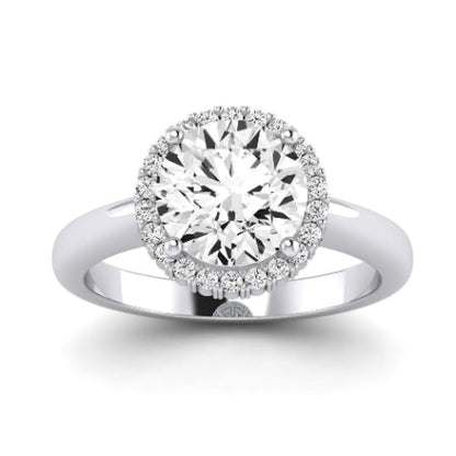 Calla Lily Moissanite Matching Band Only (does Not Include Engagement Ring) For Ring With Round Center whitegold