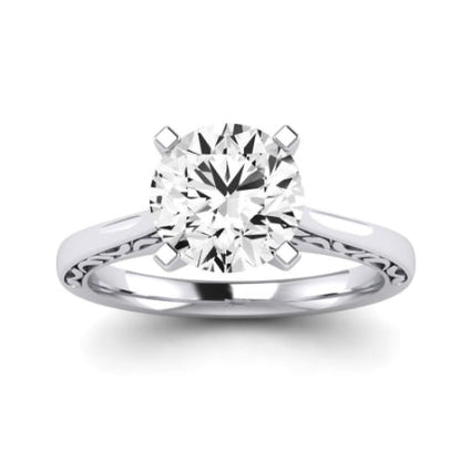 Astilbe Moissanite Matching Band Only (does Not Include Engagement Ring) For Ring With Round Center whitegold