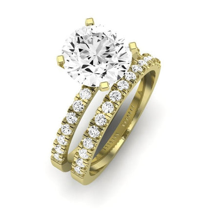 Dahlia Moissanite Matching Band Only (engagement Ring Not Included) For Ring With Round Center yellowgold
