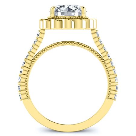 Ruellia Moissanite Matching Band Only (engagement Ring Not Included) For Ring With Round Center yellowgold