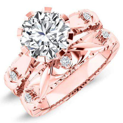 Arbor Moissanite Matching Band Only (engagement Ring Not Included) For Ring With Round Center rosegold