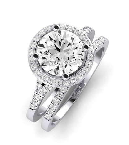 Desert Rose Moissanite Matching Band Only (engagement Ring Not Included) For Ring With Round Center whitegold