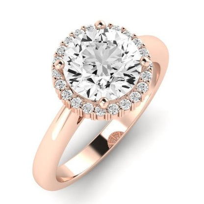 Calla Lily Moissanite Matching Band Only (does Not Include Engagement Ring) For Ring With Round Center rosegold