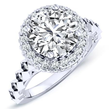 Rosanna Moissanite Matching Band Only (engagement Ring Not Included) For Ring With Round Center whitegold
