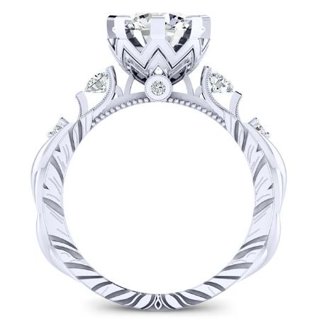 Oleana Moissanite Matching Band Only (engagement Ring Not Included) For Ring With Round Center whitegold