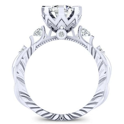 Oleana Moissanite Matching Band Only (engagement Ring Not Included) For Ring With Round Center whitegold