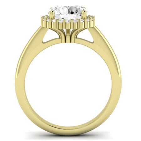 Calla Lily Moissanite Matching Band Only (does Not Include Engagement Ring) For Ring With Round Center yellowgold