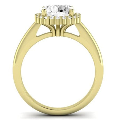 Calla Lily Moissanite Matching Band Only (does Not Include Engagement Ring) For Ring With Round Center yellowgold