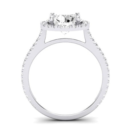 Columbine Moissanite Matching Band Only (does Not Include Engagement Ring)  For Ring With Round Center whitegold