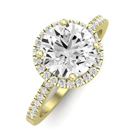 Bergenia Moissanite Matching Band Only (does Not Include Engagement Ring ) For Ring With Round Center yellowgold