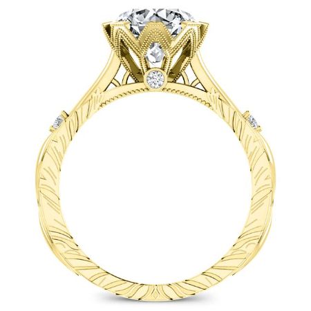 Arbor Moissanite Matching Band Only (engagement Ring Not Included) For Ring With Round Center yellowgold