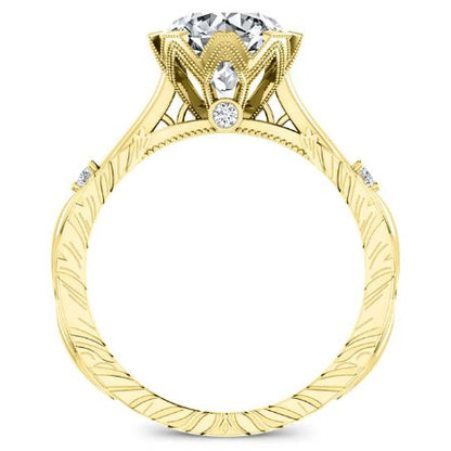 Arbor Moissanite Matching Band Only (engagement Ring Not Included) For Ring With Round Center yellowgold