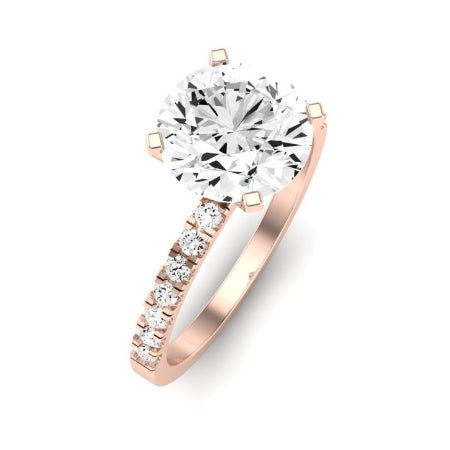 Dahlia Moissanite Matching Band Only (engagement Ring Not Included) For Ring With Round Center rosegold