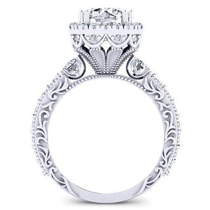 Canna Moissanite Matching Band Only (engagement Ring Not Included) For Ring With Round Center whitegold