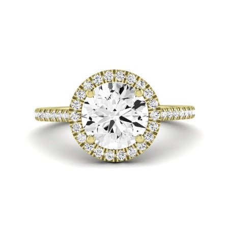 Columbine Moissanite Matching Band Only (does Not Include Engagement Ring)  For Ring With Round Center yellowgold